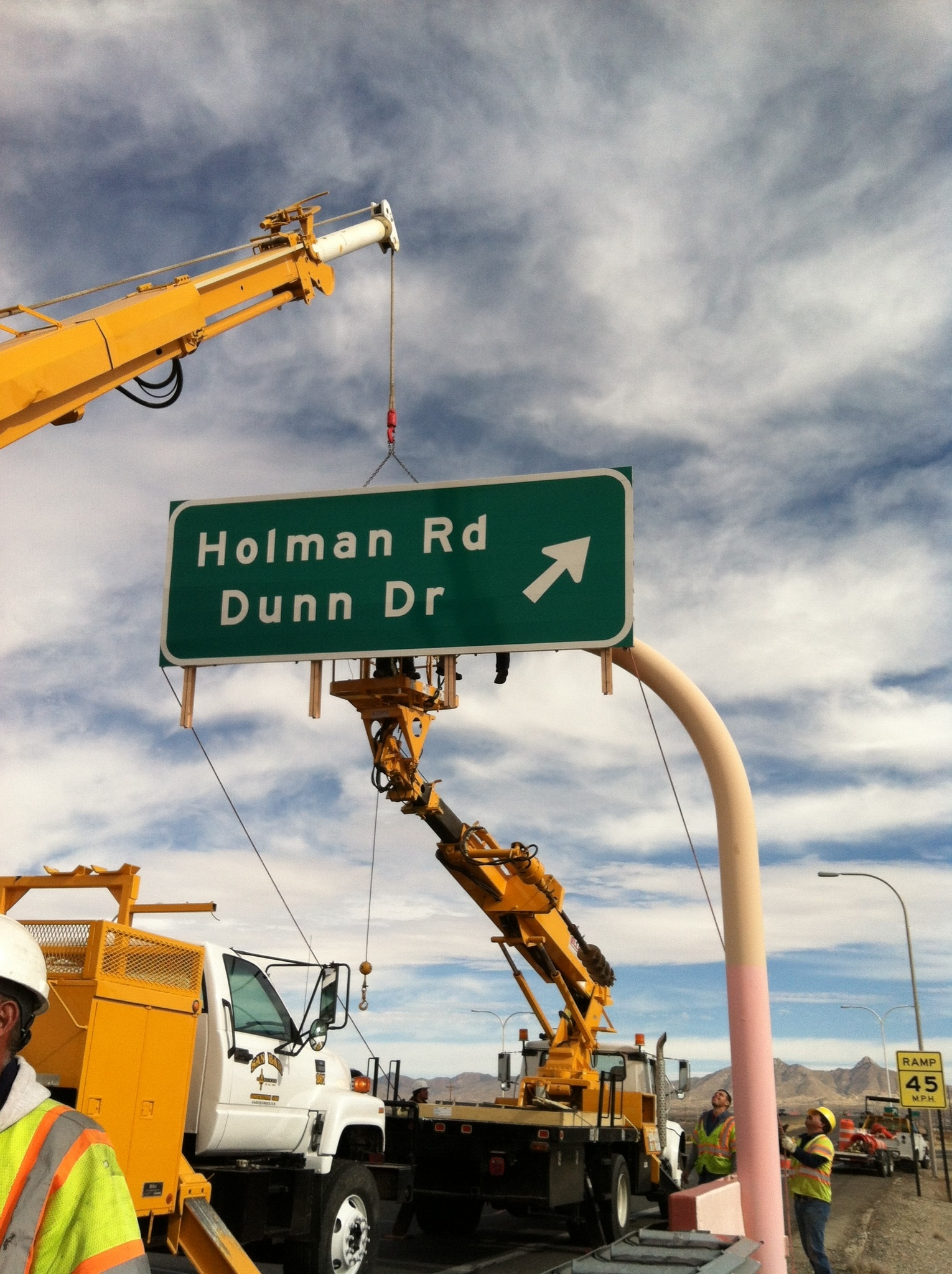 Erecting Overhead Sign Structures